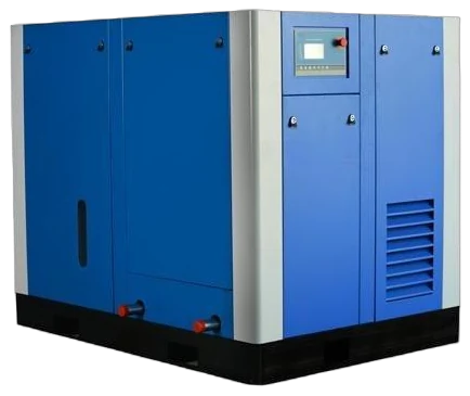Blue enclosed electric compressor from the high-pressure equipment catalogue.