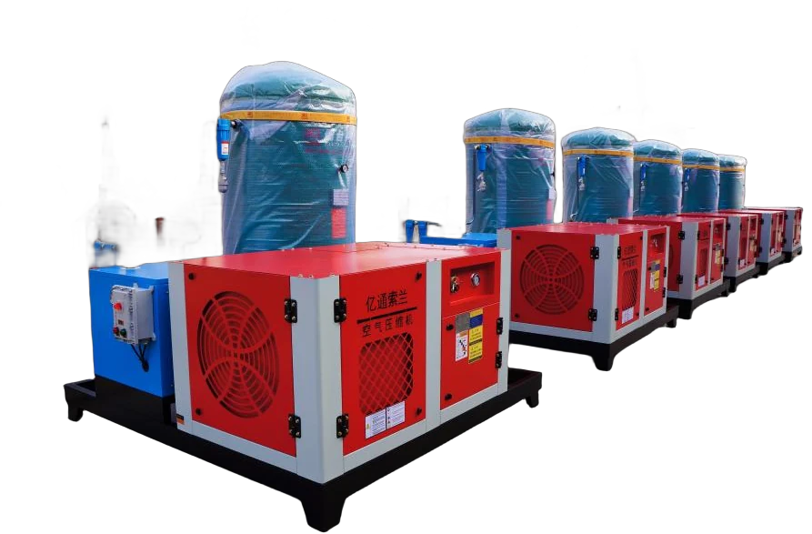 Red and white compressor packages shown together with supplier markings retained.